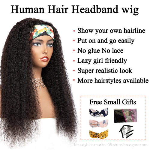 Top Selling  Bangs Headband Wig Headband Wig Synthetic Head Band Wig